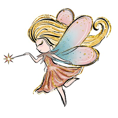 #ad 3” Cute Fairy Girl Sticker Magic Fantasy Tiny Faerie Fiction Spell Wand Blonde $3.99