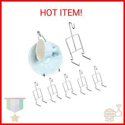 #ad 8 Pieces Tea Cup and Saucer Display Stand Holder Rack Metal Cup Saucer Holder Te $27.05