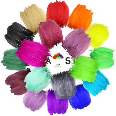 #ad 41 Colorful 100 Pcs Goose Feathers for DIY Craft Wedding Home Party Decorations $2.99