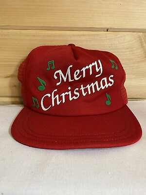 #ad Merry Christmas Park Avenue Snap Back Hat Mesh. Music Box But Does Not Work $11.00