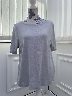 #ad womens Crew Clothing Plus Size Uk 18 Grey Short Sleeve Crew Neck Thick T shirt GBP 12.49