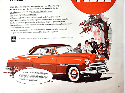 #ad Halloween Kids Chevrolet Car AC Spark Plugs 1951 Ad Magazine Print JackOLantern $11.33