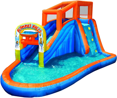 #ad Plummet Falls Adventure Kids Inflatable Outdoor Water Park Splash Pool with Fill $466.99