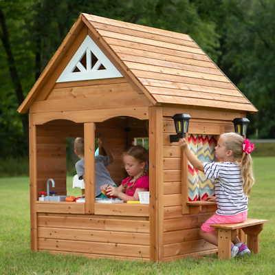 #ad Backyard Discovery Aspen 78.87quot; X 52.12quot; Outdoor Cedar Playhouse with Kitchen $599.16