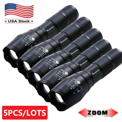 #ad Super Bright 90000LM LED Tactical Military LED Flashlight Torch 5 Modes Zoomable $26.99