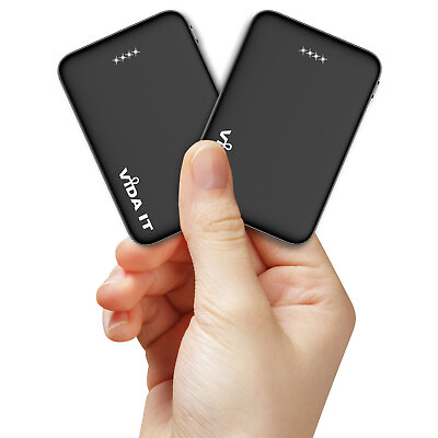 #ad 2 Pack Ultra Small Portable Charger USB Power Bank for iPhone Android Phone New $36.99