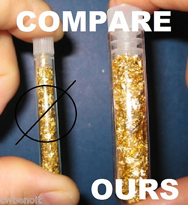 #ad 1 Large 5ml Vial Filled Full of Gold Leaf Flakes Great For Gift Giving WOW $4.99