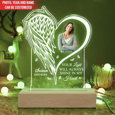 #ad Custom Name And Photo Your Light Will Always Shine In My Heart Night Light $42.95