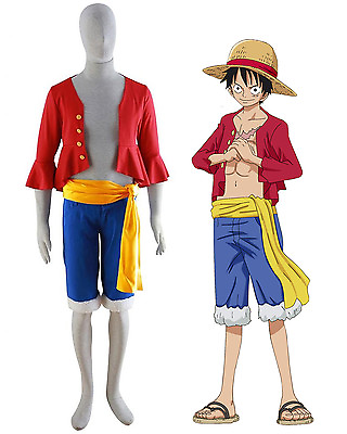 #ad One Piece Monkey D Luffy New World Costume Outfits for Halloween amp; Cosplay Party $29.99