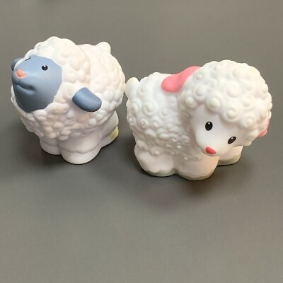 #ad 2x TOYS KID TOYS farm barn Animal white Sheep Preschool toys #K1 $4.99