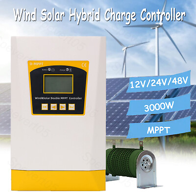 #ad 3000W MPPTamp;PWM Wind Solar PV Hybrid Regulator DC 12V 24V 48V Charge Controller $235.99