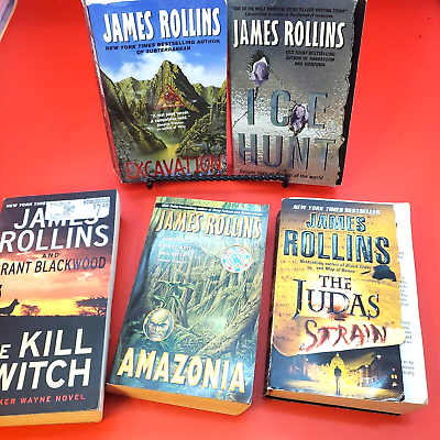 #ad James Rollins Paperback Books Lot of 5 Mass Market MIX Amazonia Ice Hunt Judas $5.95