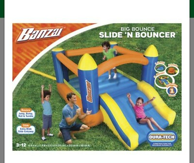 Banzai Big Bounce Slide N Bouncer Giant Summer fun kids Inflatable Bounce House $365.00