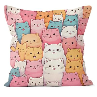 #ad Cat Pillow Covers 18x18 Cat Gifts for Cat Lovers Women Girls Cat Pillows for ... $21.29