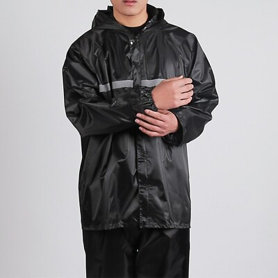 #ad Men#x27;s Waterproof Rain Suits Heavy Duty Raincoat Fishing Rain Gear Jacket $22.79