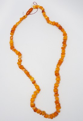 #ad Beautiful vintage genuine Baltic egg yolk butterscotch Amber long necklace $180.00