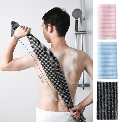 #ad Long Towel Exfoliating Wash Shower Body Back Skin Scrub Washcloth $10.39