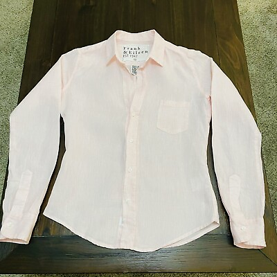 #ad Frank amp; Eileen Barry Pink Linen Shirt Size XXS $59.99