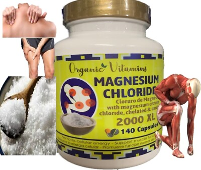 #ad Magnesium Chloride chelated citrate High absorption 140 CAPSULES 2000mg XL 100% $13.10