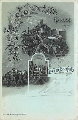 #ad Gruss vom Drachenfels Vignetted Scenes of Drachenfels Germany 1901 $8.95
