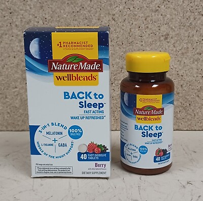 #ad LOT OF 2 Nature Made Back To Sleep Berry Flavor 40 Ct Each Exp 01 2025 $19.99