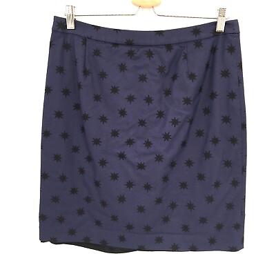 #ad Halogen pencil Skirt Navy blue purple Star novelty print quirky work 10 women#x27;s $24.30