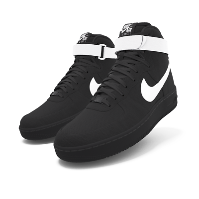 #ad $250 NIB NEW Mens Nike Air Force 1 Black BLK White Canvas Custom Vandal BB Shoes $250.00