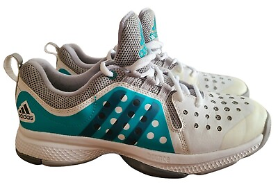 #ad Women#x27;s Adidas Athletic Shoes Sz 8.5 Adituff Bounce White Green Gray Tennis $19.95