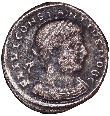 #ad CONSTANTIUS II 335 336 AD Æ Roman Bronze Coin GLORIA EXERCITVS Thessalonica $7.00