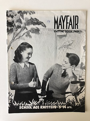 #ad Mayfair Knitting Book 749 Vintage Knitting Patterns Kids Children School Knits AU $12.99