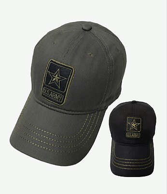 #ad US Army Star Embroidery Baseball Cap 100% Cotton With Adjustable Metal Buckle $16.99