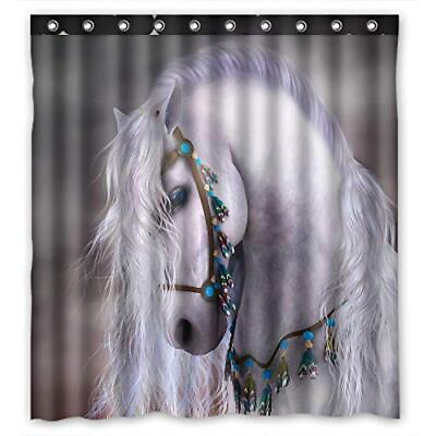 #ad White Horse Waterproof Bathroom Shower Curtain 60X72 Inches $27.89