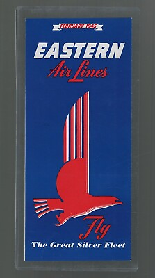 #ad Eastern Air Lines Timetable The Great Silver Fleet Schedule Route 1945 $10.95