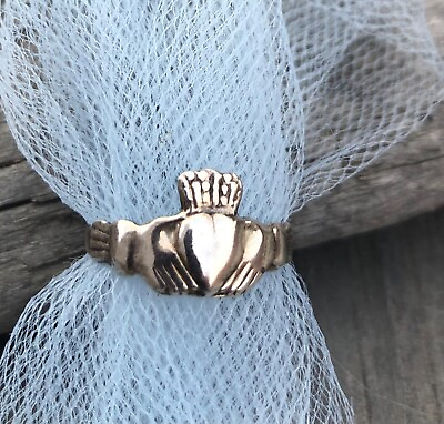 #ad Sterling Silver Size 6 Ring With Heart And Wings Design Vintage Stacking Ring $14.00