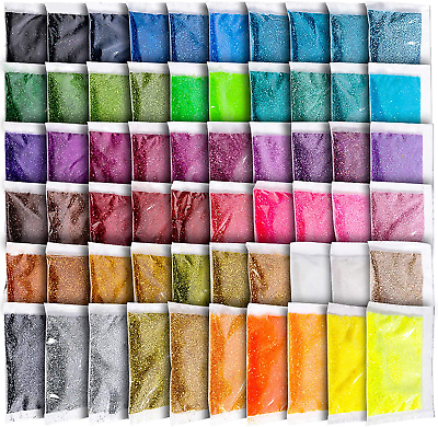#ad Fine Glitter 300g 60 Colors Extra Fine Resin Glitter Packs Arts Craft Glitter $19.99