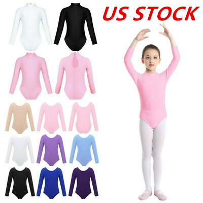 #ad US Kids Girls Ballet Dance Dress Gym Lace Ice Skating Leotard Jumpsuit Costume $11.52