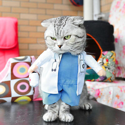 #ad Dog amp; Cat Funny Doctor Costume Pet Clothes Halloween Christmas Party Cosplay HOT $11.40