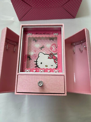 #ad Sanrio 2008 Hello Kitty Pink Music Box Accessory Case Jewelry Box $93.10