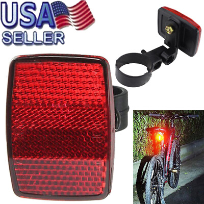 #ad 5.5x4cm front amp; rear of bicycle red safety reflector handle installation $2.92