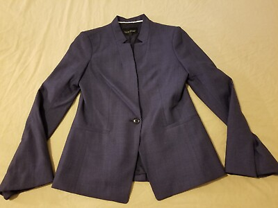 #ad Womens Banana Republic Wool Jacket Blazer 0 Navy Blue $37.19