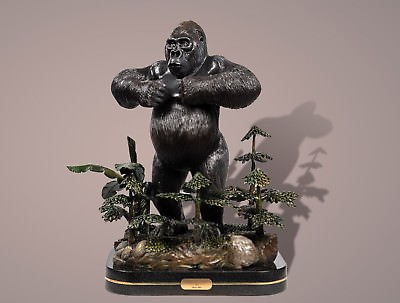#ad * Silverback Gorilla Bronze Sculpture King Kong Figurina‏ Statue Limited Edition $13990.00