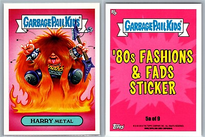 #ad 2018 Garbage Pail Kids GPK We Hate The #x27;80s Fashions amp; Fads Sticker Harry Metal $2.99