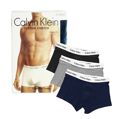 #ad Calvin Klein Men’s Low Rise Trunks 3 Pack Size Large $18.99