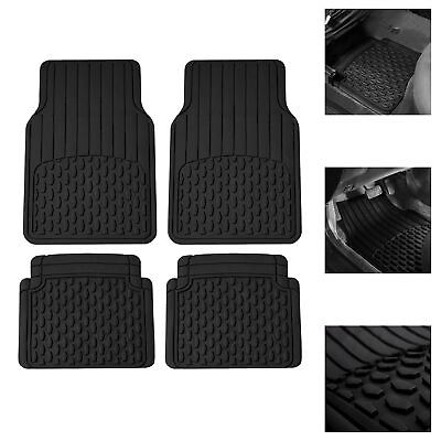#ad FH Group Universal Car Rubber Floor Mats Heavy Duty All Weather Mats Black $24.99