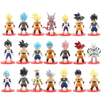 #ad 21PCS Mini Dragon Ball Z Figures Super Saiyan Goku Vetega Gotenks Action Figures $18.99