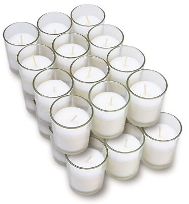 #ad Glass Votives Premium White Unscented Votive Candles in Clear Elegant Holde... $36.33