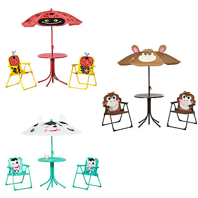 #ad Kids Folding Picnic Table and Chair Set w Adjustable Umbrella $54.99
