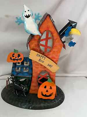 #ad Halloween House Happy Boo Day With CandleHolder $11.50