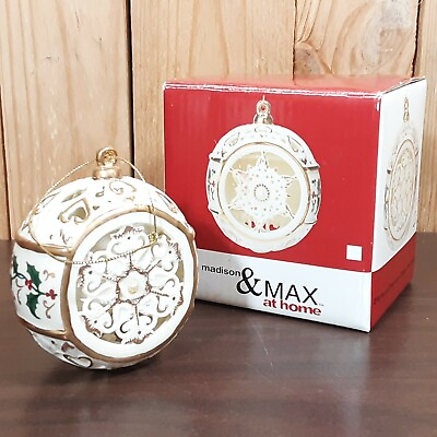 #ad Madison amp; Max at Home 3quot;D Pierced Porcelain Globe Ornament 2005 $29.88