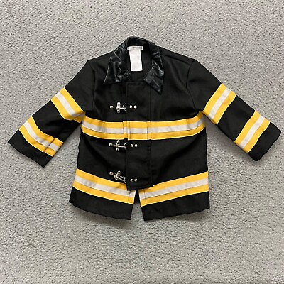 #ad Pottery Barn Kids Fireman Costume Kids 3T Black Firemans Costume Jacket Only $17.88